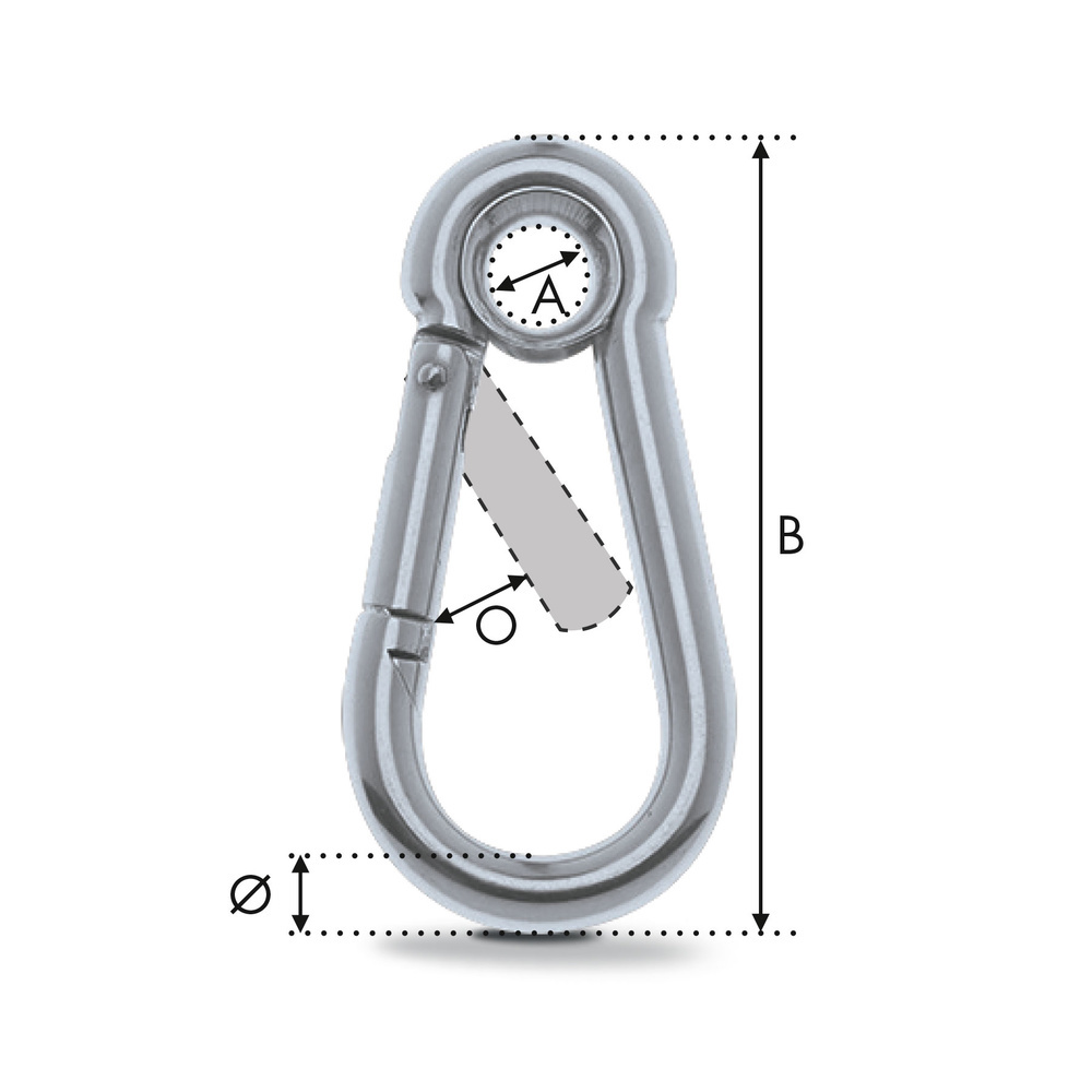 Mousqueton Clip en inox 316L