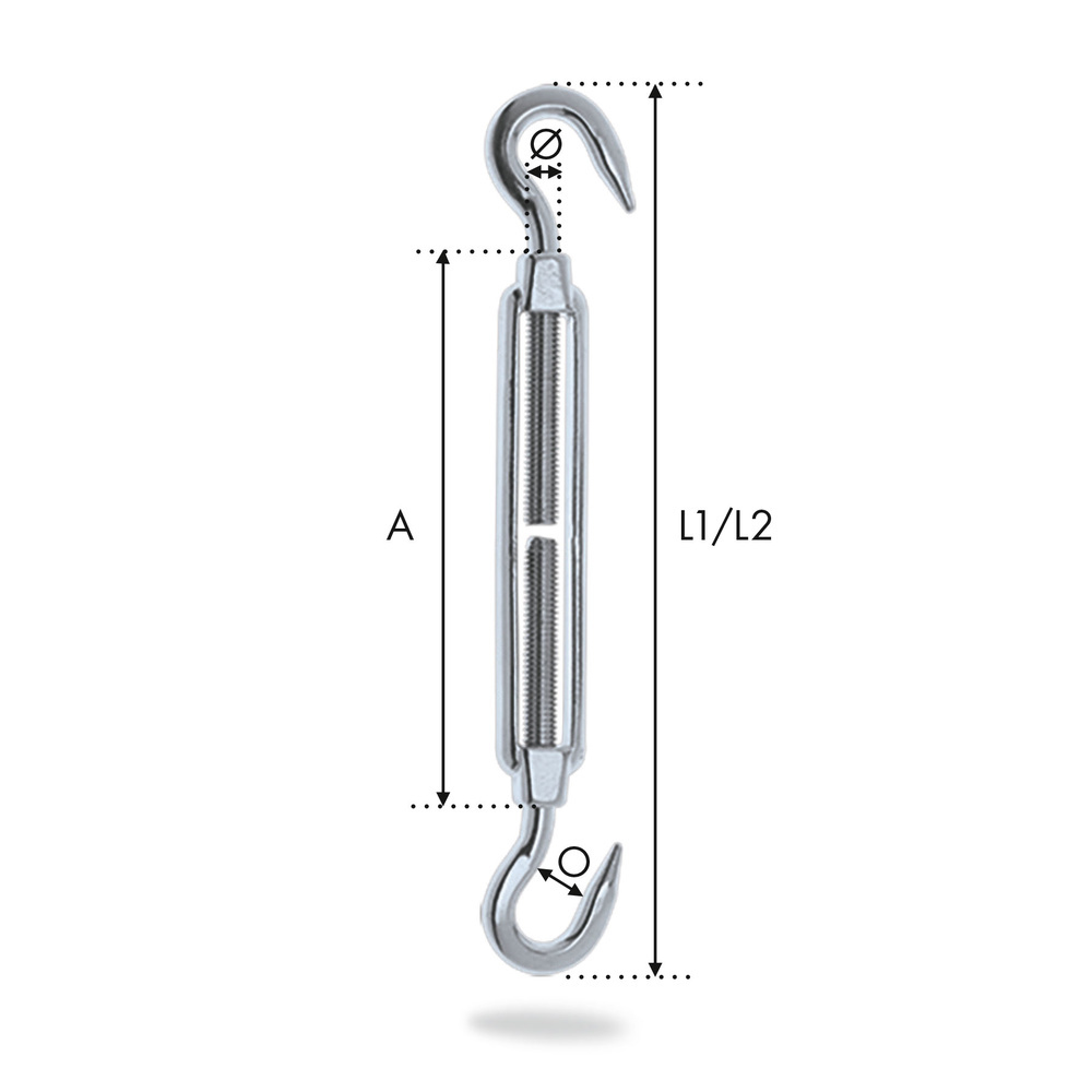 Crochet double inox soudé pour sangle 50 mm Crochet double inox sou