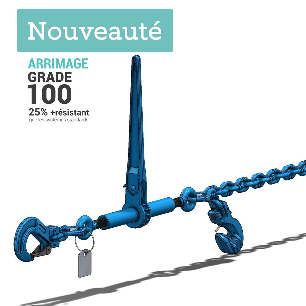 Tendeur d'arrimage 10T 720/860mm+crochets chaine 13mm