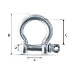 manille lyre inox avec côtes