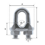 serre-câble étrier inox avec côtes