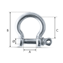 manille lyre inox 316L avec cotes On en fait des tonnes