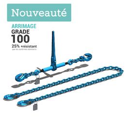 Systeme d arrimage Grade 100 HR 2 Parties chaine repliee et tendeur diametre 10mm Long.3,5m TMU 80kN