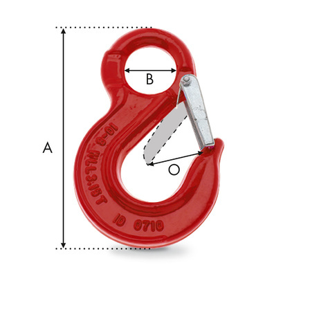 crochet a linguet a oeil G80 dimensions