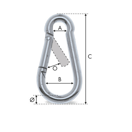 Mousqueton de pompier au meilleur prix - Mousqueton M6 - SPS Filets.