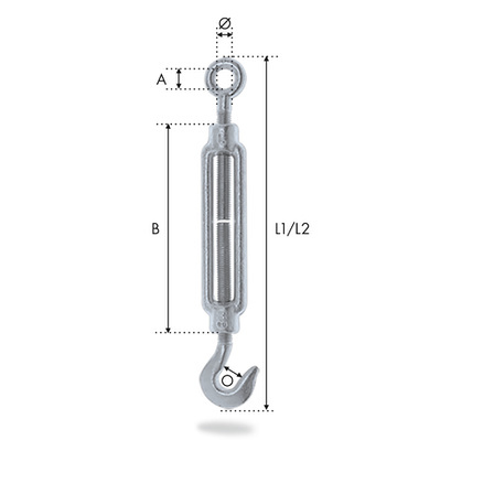 Tendeur et ridoir inox pour fixer câbles et cordages